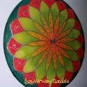 18. Rózsaablak  mandala - selyem mandala, Képzőművészet , Festmény, Festészet, Selyemfestés, A rózsaablakot,vagy más néven Ablakrózsát a világ horoszkópjának tekinthetjük. A világ születését, é..., Meska
