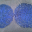 40 cm-es horgolt terítő, Dekoráció, Otthon, lakberendezés, Kötés, Vidám tavaszias színű kötött két terítő kétféle mintával, Meska