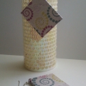 Pöttyös füli, Ékszer, óra, Fülbevaló, Decoupage, szalvétatechnika, Ékszerkészítés, Szalvéta technikával készítettem ezt a fülit fa alapra.

Mérete 5 x 4 cm, Meska