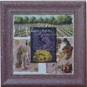 Dekupázs falikép - Borvilág, Dekoráció, Otthon, lakberendezés, Férfiaknak, Falikép, Decoupage, szalvétatechnika, 22,5 x 22,5 cm falikép. Keretét magam öntöm gipszből, akrilfestékkel kezelt. A kép szalvétatechnikáv..., Meska