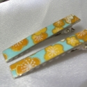 mini aligátor hajcsat párban - Japán kollekció, Ruha, divat, cipő, Hajbavaló, Hajcsat, Decoupage, szalvétatechnika, Papírművészet, Ezeket a kis csatokat virágmintás japán chiyogami papír (arany kontúrokkal) és fém csat alap felhasz..., Meska