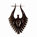 \'Angyalszárny\'  fülbevaló, Ékszer, óra, Piercing, testékszer, Fülbevaló, Népi motívumos, organikus, kézzel faragott fülbevaló.
Anyaga: szaru. Eklektikus, vagány darab, a mod..., Meska