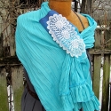 <Batik és tenger>... Kendő / Stóla, Ruha, divat, cipő, Női ruha, Kendő, sál, sapka, kesztyű, Kendő, , Meska