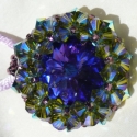 Kékes-lilás swarovskis medál , Ékszer, óra, Medál, 4 mm-es swarovski kristály gyöngyökkel díszítettem ezt a nagyon különleges mélylilás 16 mm-es csillo..., Meska