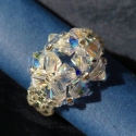 Mini Bany - fűzött swarovski gyűrű, Ékszer, óra, Gyűrű, 4 mm-es swarovski gyöngyökből fűzött szolid kis gyűrű. Amilyen egyszerű, olyan különleges kiegészítő..., Meska