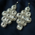 Diamant swarovski fülbevaló , Ékszer, óra, Fülbevaló, 8 mm-es Swarovski kristály köveket, foglaltam rombusz alakba. Feltűnő és divatos kiegészítője lehet ..., Meska