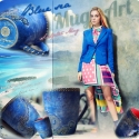 30%-os SZÜLINAPI AKCIÓ! Blue sea"- Exkluzív  művészi bögre - Mug Art, Dekoráció, Képzőművészet , Konyhafelszerelés, Otthon, lakberendezés, , Meska