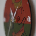 Cicák tappanccsal óra, 16cm-es, Baba-mama-gyerek, Dekoráció, Otthon, lakberendezés, Falióra, Festészet, Papírművészet, Az órát kézzel festett, édes kis cicák díszítik. Színesek és kedvesek!..:-) Kívánság szerint, számok..., Meska