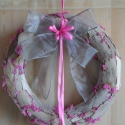 A természet ihlette_rózsaszín, Dekoráció, 30 cm-es cirok alapot szürke kéreggel ragasztottam le. A kéreg repedéseiből színes moha kandikál ki...., Meska