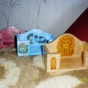 Apró Névjegyes/ I., Dekoráció, Otthon, lakberendezés, Férfiaknak, Konyhafelszerelés, Decoupage, szalvétatechnika, Festett tárgyak, Három, fából készül kis névjegytartót készítettem, mind külön stílus és egyéniség. Igény szerint a k..., Meska