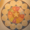 Csillagjegyes selyem mandala, Mindenmás, Otthon, lakberendezés, Képzőművészet , Dekoráció, Selyemfestés, Festészet, Ez a selyem mandala az állatövi jegyeket ábrázolja.

Középen az ember, mint egység, mint mikrokozmos..., Meska
