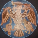 Turulmadár (selyem mandala), Magyar motívumokkal, Képzőművészet , Férfiaknak, Dekoráció, Selyemfestés, Festészet, A képet feszített körselyemre festettem, melynek mérete: 25cm.

Drót pereménél fogva lehet egy kis s..., Meska