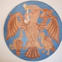 Turulmadár (selyem mandala), Magyar motívumokkal, Képzőművészet , Férfiaknak, Dekoráció, Selyemfestés, Festészet, A képet feszített körselyemre festettem, melynek mérete: 25cm.

Drót pereménél fogva lehet egy kis s..., Meska