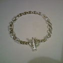 Swarovski köves karlánc, Ékszer, óra, Karkötő, Anker lánc végére köves zárat készítettem.18 cm a hossza,a kövek fehér színűek.925-ös ezüstből készü..., Meska