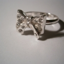 Masnis ezüst gyűrű swarovski kövekkel, Ékszer, óra, Gyűrű, 925-ös ezüstből készül  a masnis ékszer.A masni 15 mm széles ,fehér Swarovski kövekkel van kirakva.R..., Meska