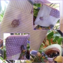 lila világ, Táska, Otthon, lakberendezés, Pénztárca, tok, tárca, Varrás, Patchwork, foltvarrás, 3 minőségi pamutanyag és 1 kevertszálas kombinációja. kívül tiszta pamut, a belső részen visszaköszö..., Meska