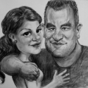 Karikatúra, szénnel készítve, Férfiaknak, Képzőművészet , Grafika, Vegyes technika, , Meska