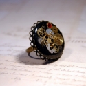 Miss Nora Wylden steampunk gyűrű, Ékszer, óra, Gyűrű, A kollekció minden darabja a steampunk és a neoviktoriánus stílusjegyeket viselve idézik meg a korsz..., Meska