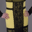 Couture estélyi,replika, Ruha, divat, cipő, Női ruha, Estélyi ruha, Varrás, Egy estélyi a szélsőséges kategóriából.Couture darab.
Kétoldalas bizsu jerseyből.Bordűrös,hímzett tü..., Meska
