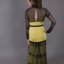 Couture estélyi,replika, Ruha, divat, cipő, Női ruha, Estélyi ruha, Varrás, Egy estélyi a szélsőséges kategóriából.Couture darab.
Kétoldalas bizsu jerseyből.Bordűrös,hímzett tü..., Meska