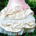 rövid ruha esküvőre, Ruha, divat, cipő, Esküvői ruha, Női ruha, Estélyi ruha, Varrás, Rövid, selyemshantung, organza és tüll felhasználásával készült ruha, hátul fűzővel zárodik. méretre..., Meska