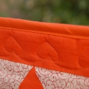 Szerencsés körök takarója, Otthon, lakberendezés, Képzőművészet , Lakástextil, Textil, Varrás, Patchwork, foltvarrás, Négylevelű lóhere mintás patchwork takaró az ősz színeivel. Mérete 132*205 cm, így ideális ágyterítő..., Meska