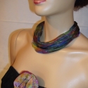 Egyedi elegancia nyakékszer  (selyem--organza), Ruha, divat, cipő, Ékszer, óra, Női ruha, Bross, kitűző, Selyemfestés, Nemezelés, Nincs pénzed új ruhára,  meguntad a régit?Itt a megoldás!:))  Egy ilyen nyakékszert egy egyszínű ruh..., Meska