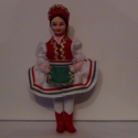 Magyar népviseletes baba, Magyar motívumokkal, Dekoráció, Baba-és bábkészítés, Varrás, Kézzel varrott,díszített népviseletes Magyar baba. Mérete: 20 cm. , Meska
