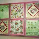 Papírpatchwork kép, Feszített vászonra dekopázs technikával felvitt ma...