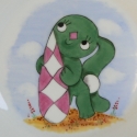 Kockásfülű nyúl, 2 darabból álló porcelán készlet,Kockásfül�