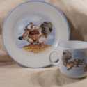 Jégkorszak, Baba-mama-gyerek, Konyhafelszerelés, Bögre, csésze, Kerámia, 2 részes porcelán gyermek étkészlet,saját kézzel festve,Motkanyos mintával.
A bögrét névre szólóan k..., Meska