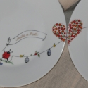 Meglepetés készlet  másként, Konyhafelszerelés, Dekoráció, Porcelán alapra festett névre szóló vidám katicás-lepkés szett,4 db.-ból áll.800 fokon lett kiégetve..., Meska