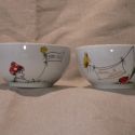 Meglepetés készlet  másként, Konyhafelszerelés, Dekoráció, Porcelán alapra festett névre szóló vidám katicás-lepkés szett,4 db.-ból áll.800 fokon lett kiégetve..., Meska