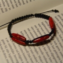 Shamballa (makramé) karkötő v.1, Ékszer, óra, Karkötő, Ékszerkészítés, A karkötő vászon zsinórból és gyöngyből készült. Állítható a mérete, így egy átlagos csuklóra (kb 16..., Meska