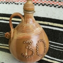 Évszámos pálinkás butykos -  megrendelésre, Konyhafelszerelés, Otthon, lakberendezés, Kancsó , Kerámia, 1 literes pálinka, vagy  bor tárolására, kínálására készült butykos. Kívül-belül mázas, a kupakja pa..., Meska