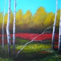 Nyárfák a tisztáson - festmény, Képzőművészet , Festmény, Akril, Festészet, Akril festmény feszített vásznon, mérete: 40 x 50 cm.

Keret nélkül.

Oldala is festve van, a vakrám..., Meska