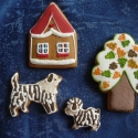 Kicsi kutya - mondóka illusztrációja, Dekoráció, Baba-mama-gyerek, Dísz, A 4 darabos, különböző méretű írókás, mázas figurák a Kicsi kutya című mondóka figuráit és helyszíné..., Meska