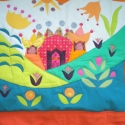 Tündérek otthona - csak rendelésre, Baba-mama-gyerek, Dekoráció, Gyerekszoba, Falvédő, takaró, Tündérek otthonát ábrázolja ez a textil-falikép, szeretettel várja tündéri kis gazdáját!
Mintás pamu..., Meska