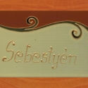 Névtábla "Sebestyén", Ezúttal nem üvegre, hanem plexire festettem, kö...