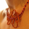 Hullámok nyaklánc, Ékszer, óra, Nyaklánc, Nyaklánc bőrből fagyönggyel és kásagyönggyel.
100% handmade, Meska