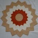 Drapp-rozsdabarna mandala terítő, Meska
