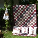 Takaró párnákkal, Otthon, lakberendezés, Lakástextil, Ez a takaró nem eladó, de kérésre hasonlót vagy más színben megvarrom.
Takaró mérete: 210×130 cm, pá..., Meska