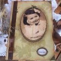  csodás vintage hangulat, Képeslap, album, füzet, Jegyzetfüzet, napló, naptár, Decoupage, szalvétatechnika, Rendelésre készítettem egy noteszt melyre saját gyermekkori fényképet kértek. A5- ös méretben szép r..., Meska