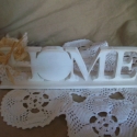 Vintage, sahbby  Home felirat , Otthon, lakberendezés, Dekoráció, Esküvő, Dísz, Decoupage, szalvétatechnika, Festett tárgyak, Rendelésre készítek fa  LOVE és HOME vagy egyéb feliratokat. Fehér vagy elefántcsont színben. Termés..., Meska