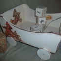 Fa kiskocsi nem csak gyerekeknek , Baba-mama-gyerek, Játék, Gyerekszoba, Baba játék, Decoupage, szalvétatechnika, Kizárólag rendelésre készítek két méretben fa kiskocsikat melyek ténylegesen gurulnak, nem csak dísz..., Meska