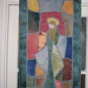 Mária, Otthon, lakberendezés, Lakástextil, Falikép, Patchwork, foltvarrás, Varrás, Saját festésű textil anyagok felhasználásával varrtam ezt a képet.Többrétegű, merevített, a hátulján..., Meska