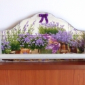 PAPÍRTÖRLŐ TARTÓ - Levendulával, Férfiaknak, Otthon, lakberendezés, Konyhafelszerelés, Decoupage, szalvétatechnika, Ez a decupage technikával készült törlőkendő- vagy konyharuha tartó, szinte árasztja magából, a nyár..., Meska