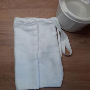 Növényi tej szűrő zsák, túró készítő zsák M-es méret, Otthon & Lakás, Konyhafelszerelés, tálalás, Konyhai textil, Konyharuha & Törlőkendő, Varrás, Gyakran készítek a családnak különböző növényi tejeket. Turmixolás után a leszűrést nagyban segíti ..., Meska