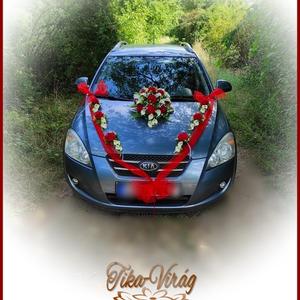Piros rózsás-fehér kálás autódísz- piros organza díszítéssel, Esküvő, Dekoráció, Helyszíni dekor, Virágkötés, Piros rózsás-fehér kálás autódísz- piros organza díszítéssel
Speciális autóra rögzíthető vákuumos-t..., MESKA