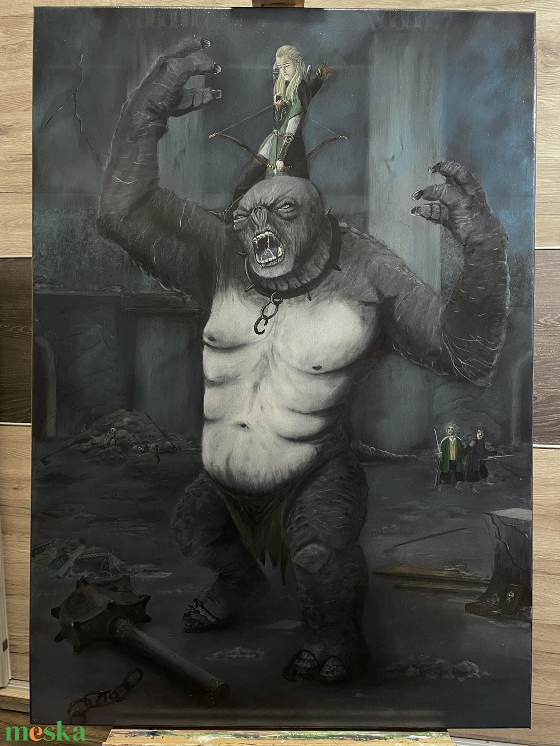Cave troll - művészet - festmény - akril - Meska.hu